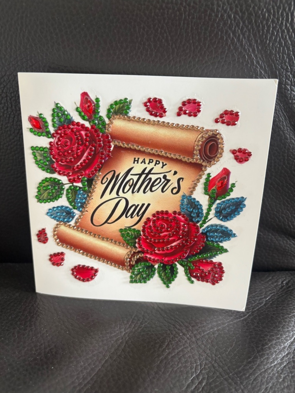 1 Handcrafted Rhinestone Floral Mother's Day Card - Pick 1 (sealed) - Picture 3 of 7